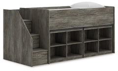 Frandern Twin Loft Bed with Bookcase Storage