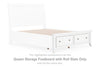 Pie de cama Queen con almacenamiento y listones enrollables Trulani