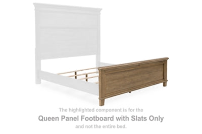 Pie de cama Queen con paneles Mylarken y listones