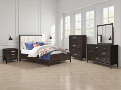 Cama Queen con paneles tapizados Westonfort