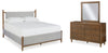 Lyncott Queen Upholstered Bed, Dresser and Mirror