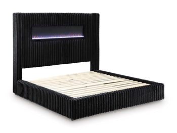 Agrander King Upholstered Footboard/Rails/Roll Slats