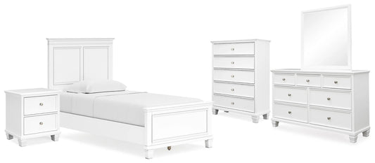 Fortman Twin Panel Bed, Dresser, Mirror, Chest and Nightstand