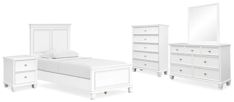 Fortman Twin Panel Bed, Dresser, Mirror, Chest and Nightstand