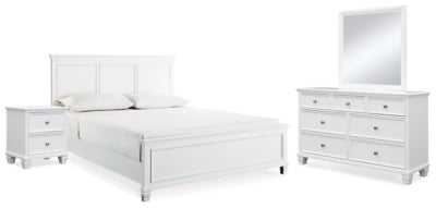 Fortman King Panel Bed, Dresser, Mirror and Nightstand