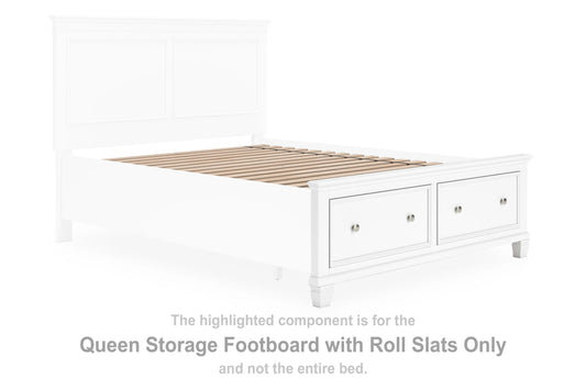 Fortman Queen Storage Footboard with Roll Slats
