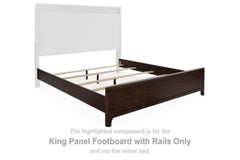 Pie de cama con paneles Korestone King y rieles