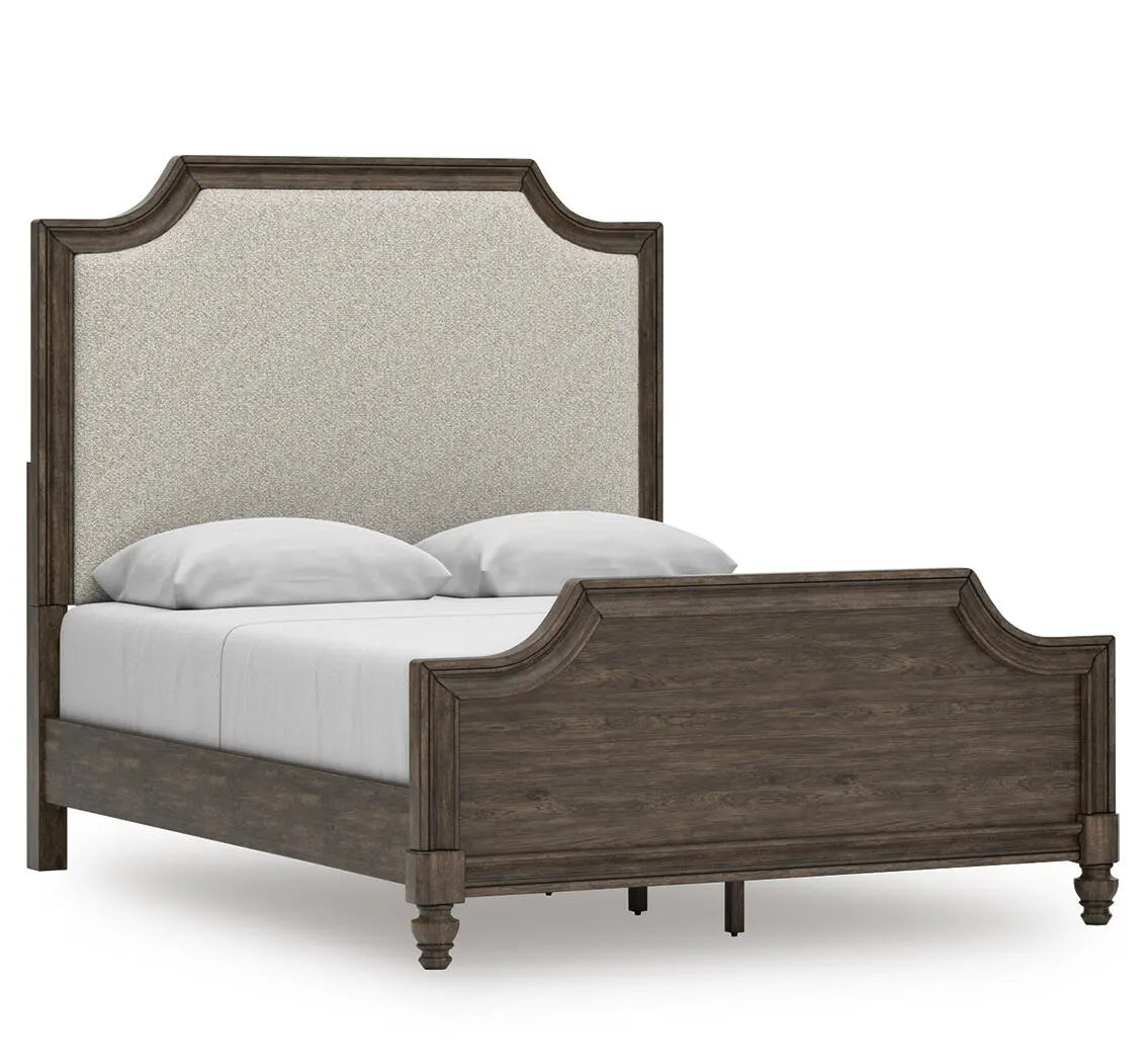 Cama Queen con paneles tapizados Veramond