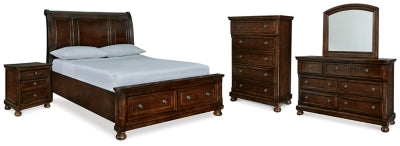 Porter Queen Sleigh Bed, Dresser, Mirror, Chest and Nightstand