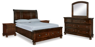 Porter Queen Storage Bed, Dresser, Mirror and 2 Nightstands