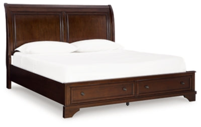 Cama Queen tipo trineo con espacio de almacenamiento Trellington