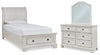 Robbinsdale Twin Sleigh Storage Bed, Dresser and Mirror