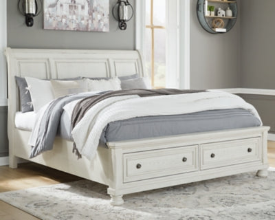 Cama tipo trineo Robbinsdale California King con espacio de almacenamiento