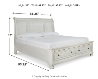 Cama tipo trineo Robbinsdale King con espacio de almacenamiento