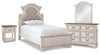 Realyn Twin Panel Bed, Dresser, Mirror and Nightstand