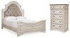 Realyn Queen Upholstered Panel Bed and Chest
