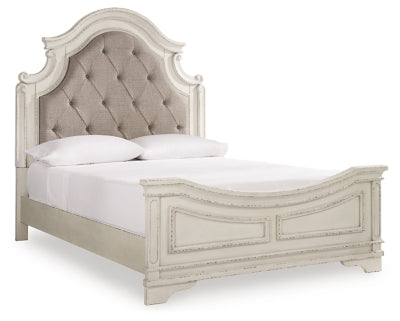 Cama Queen con paneles tapizados Realyn