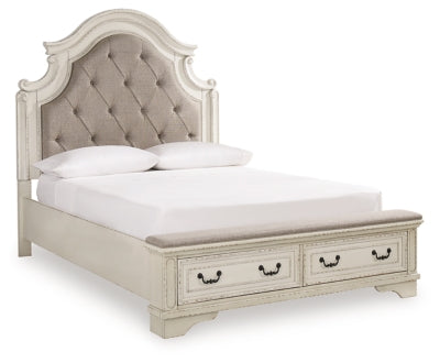 Cama Queen tapizada con almacenaje Realyn