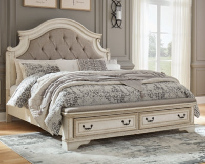 Cama tapizada con almacenaje Realyn King