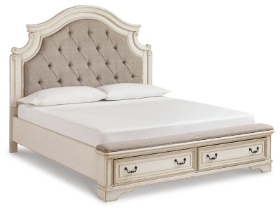 Cama tapizada con almacenaje Realyn King