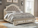 Cama tapizada con almacenaje Realyn King