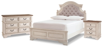 Realyn Full Panel Bed, Dresser and Nightstand