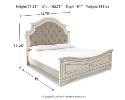 Cama tapizada Realyn California King con paneles