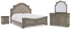 Lodenbay King Upholstered Panel Bed, Dresser, Mirror, and Nightstand