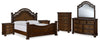 Cama con dosel Lavinton King, tocador, espejo, cómoda y dos mesitas de noche