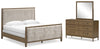 Roanhowe California King Upholstered Bed, Dresser and Mirror
