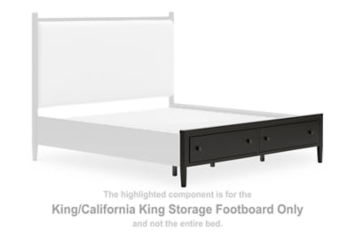 Pie de cama con almacenamiento Portdown King/California King