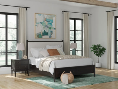 Cama California King con almacenamiento y paneles tapizados Portdown