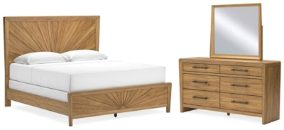 Takston King Panel Bed, Dresser and Mirror