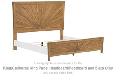 Cabecera/pie de cama con paneles y listones Takston King/California King