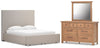 Kristiland Queen Upholstered Storage Bed, Dresser and Mirror