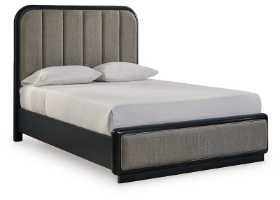 Cama Queen con paneles tapizados Rowanbeck