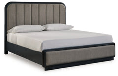Cama King con paneles tapizados Rowanbeck