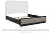 Rowanbeck California King Upholstered Panel Footboard with Rails