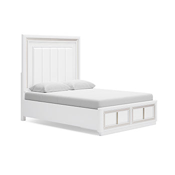 Pie de cama Queen con almacenamiento y listones enrollables Chalanna
