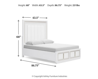 Cama Queen tapizada con almacenaje Chalanna