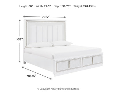 Cama tapizada Chalanna California King con almacenaje