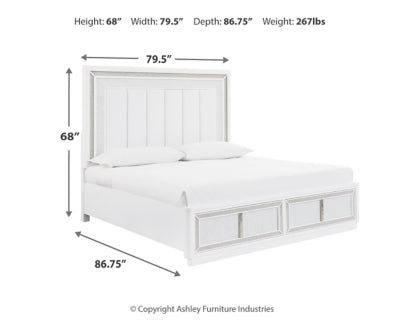 Cama tapizada Chalanna King con almacenaje