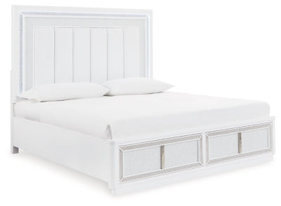Cama tapizada Chalanna California King con almacenaje