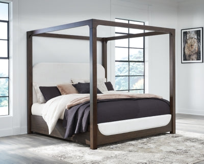 Cama con dosel tapizada California King de Breckington