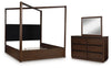 Kendamor Queen Canopy Bed, Dresser and Mirror