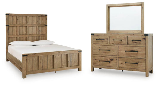 Ridgester Queen Panel Bed, Dresser and Mirror