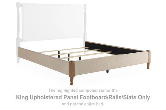 Ella Grove King Upholstered Panel Footboard/Rails/Slats