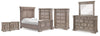 Blairhurst Queen Panel Bed. Dresser, Mirror, 2 Chests and 2 Nightstands