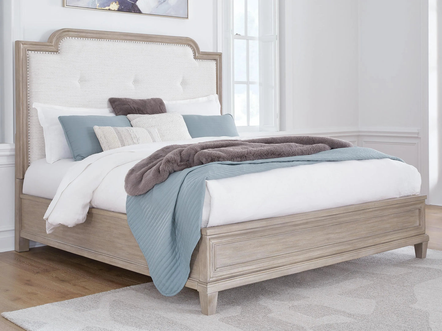 Jorlaina Queen Upholstered Panel Bed