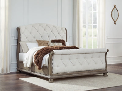 Cama de trineo tapizada Ardenfield King